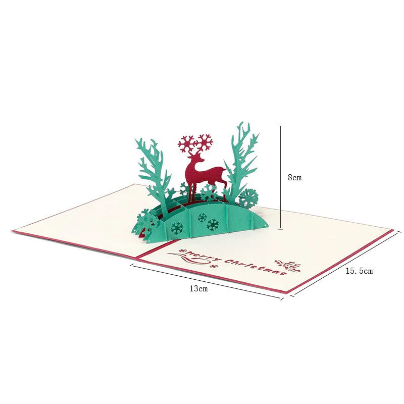 3D Christmas Reindeer Pop Up Card and Envelope