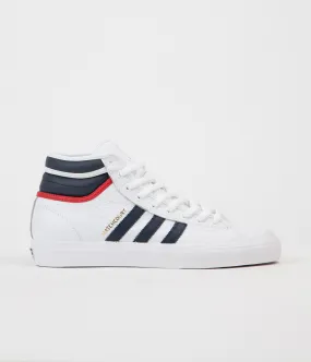 Adidas Matchcourt High RX2 Shoes - White / Collegiate Navy / Scarlet