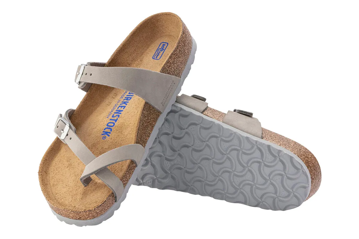 Birkenstock Mayari R Soft Footbed Dove Grey Nubuck Leather Womens