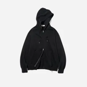 CORE BASIC FULL ZIP HOODIE - BLACK