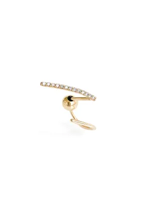 Double Line Diamonds gold earring