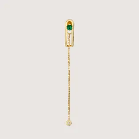 Earring 12 - Emerald & White Diamonds