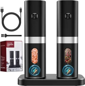 Electric Salt and Pepper Grinder Set Rechargeable 2Pack