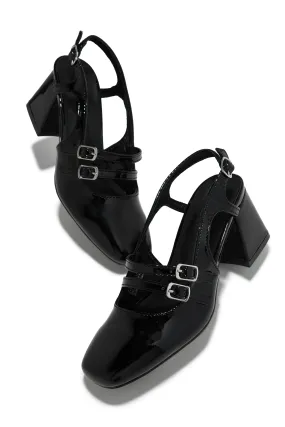 Elly Block Mid Heels - Black