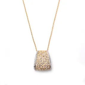 Florentine 18k gold diamond pendant