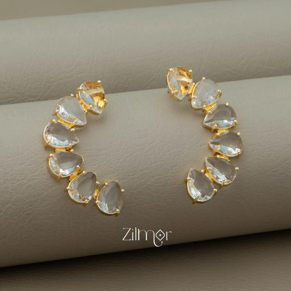 Glossy Stone Raindrop Earrings - KE100747