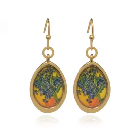 Gold Plated Small Irises Fish Wire Drop Earring