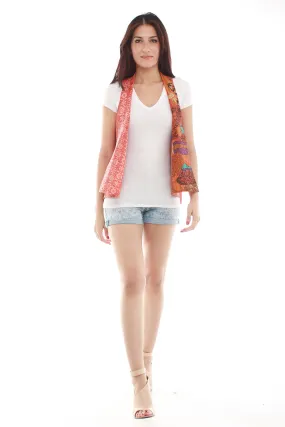 Hand Woven Silk Vest (Bright Orange)