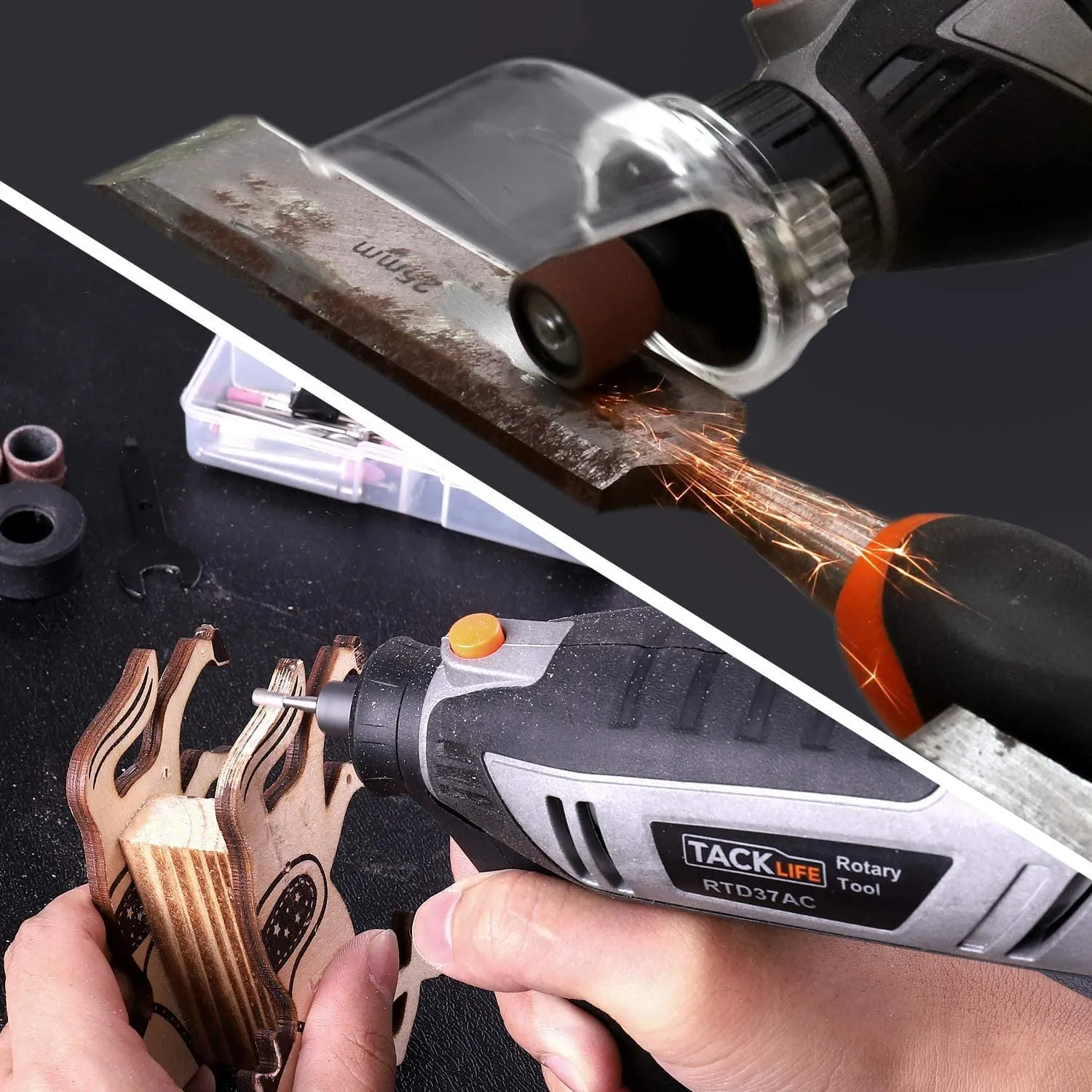 High-Performance Rotary Tool Kit with Digital Screen, Flex Shaft, Grip   Cutting Accessories