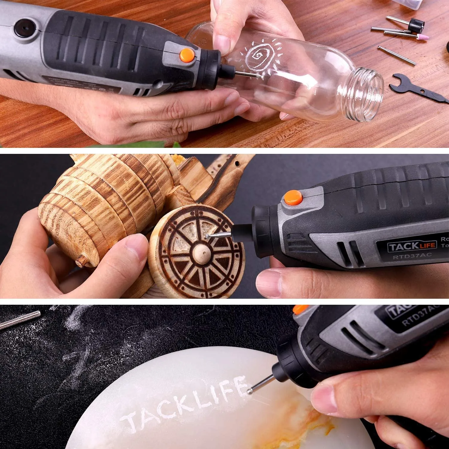 High-Performance Rotary Tool Kit with Digital Screen, Flex Shaft, Grip   Cutting Accessories