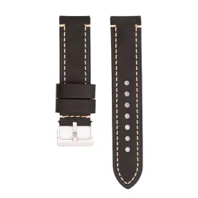 Leather - Border Stitch Black