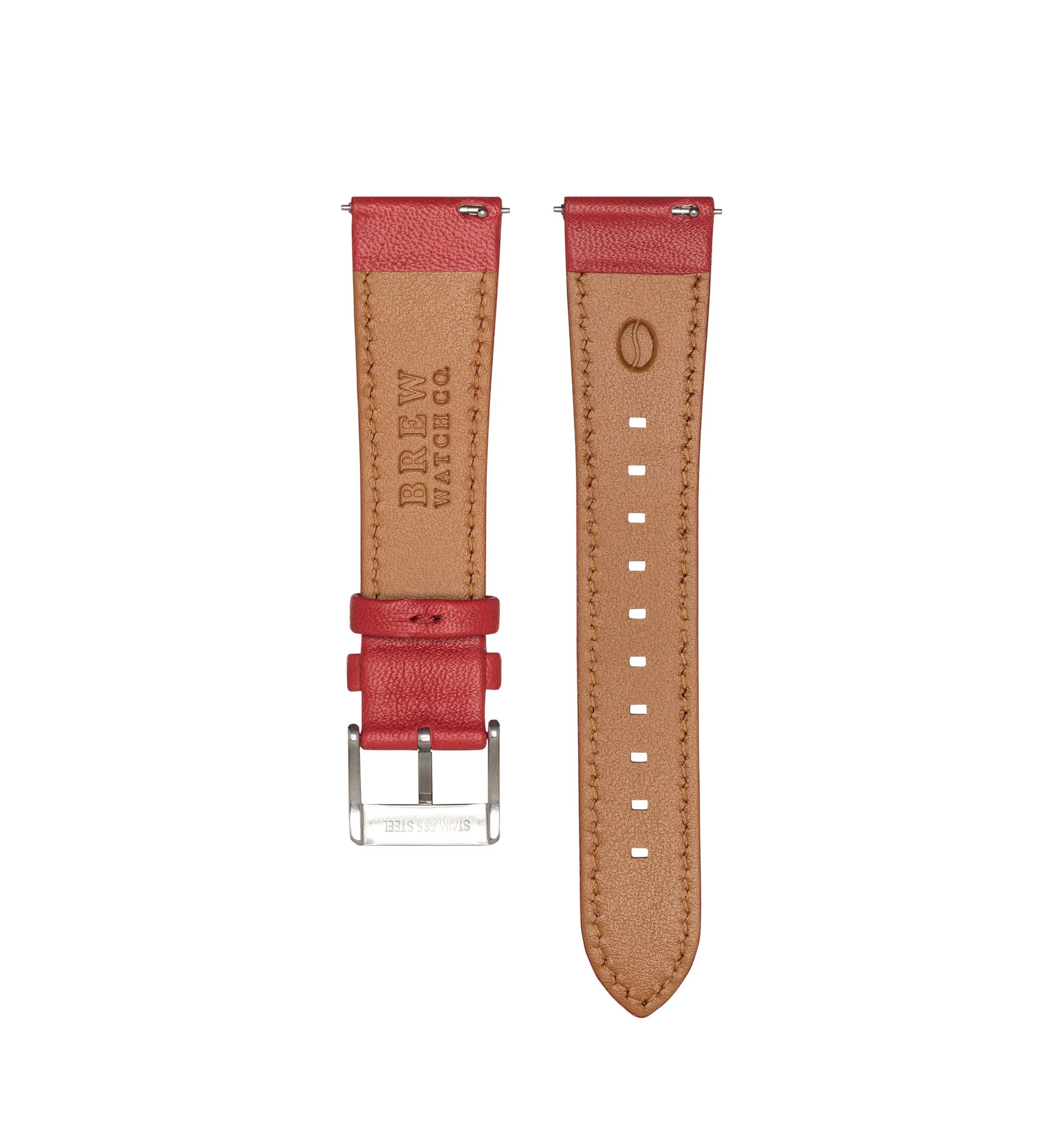 Leather Strap in Red 22mm