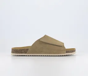 Mens Office Santiago Suede Sliders Beige Suede