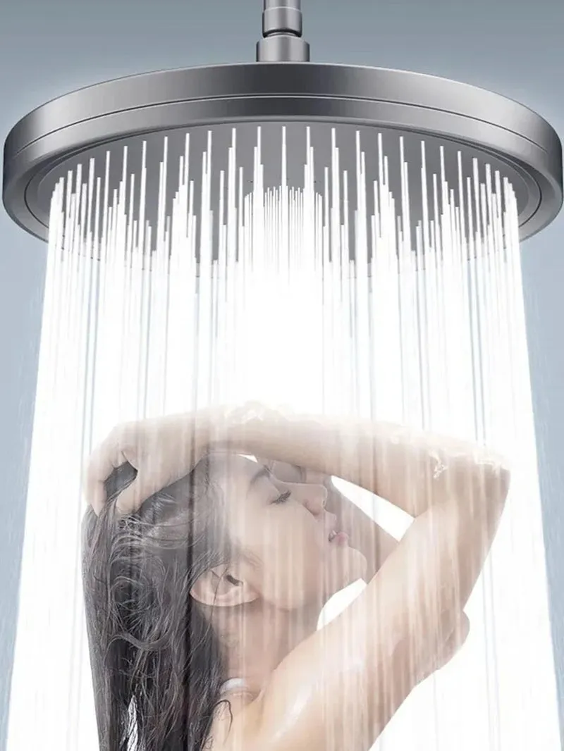 New 230Mm Big Panel Showerhead 6 Mode Supercharge Rainfall Shower Head High Pressure Top Rain Shower Faucet Bathroom Accessories