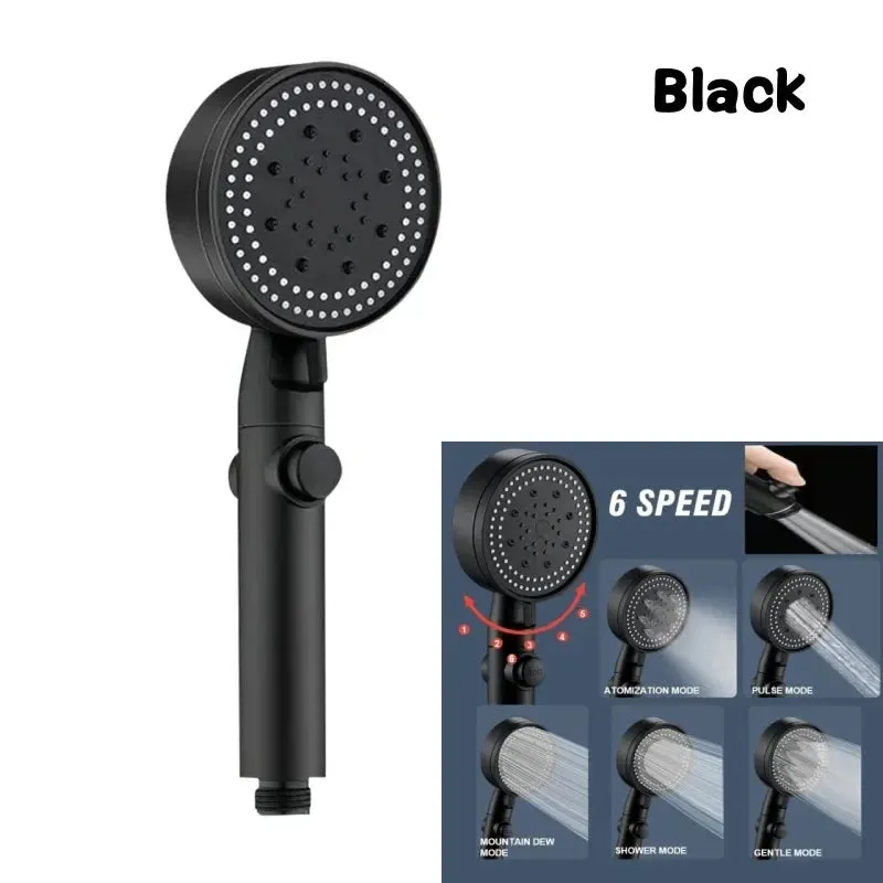 New 230Mm Big Panel Showerhead 6 Mode Supercharge Rainfall Shower Head High Pressure Top Rain Shower Faucet Bathroom Accessories