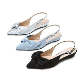 [Noah] Ribbon Point Toe Slingback