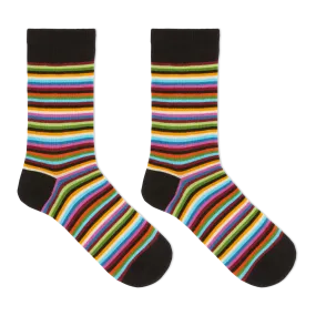 "Classic Stripe" Cotton Crew Socks by Hot Sox - Medium