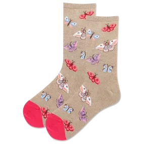 "Moths" Cotton Crew Socks by Hot Sox - Medium