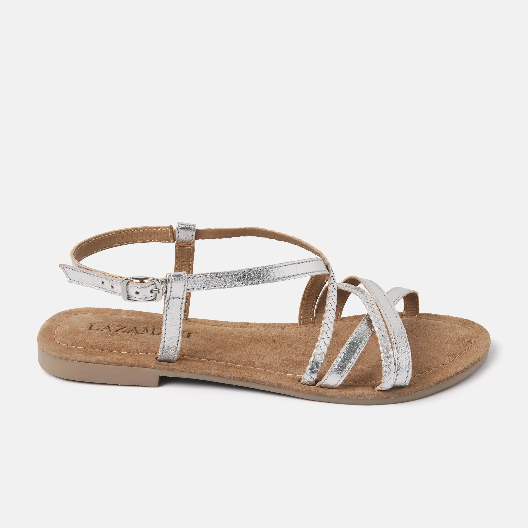 Zoe Leren Dames Sandalen Silver